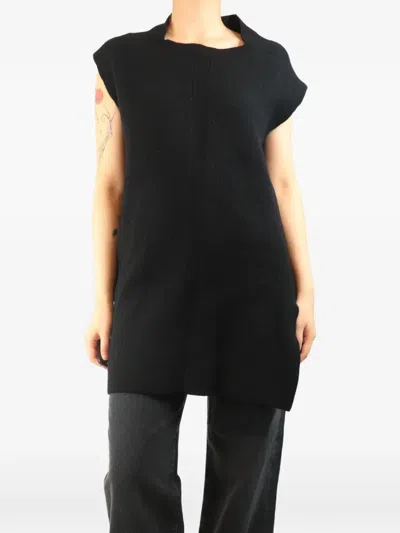 Pre-owned Rick Owens Vintage Asymmetric Knitted Vest In Black
