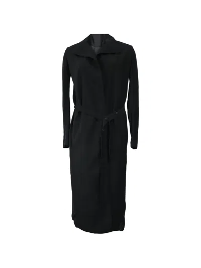 Pre-owned Rick Owens Vintage Belted Trench Coat In Black
