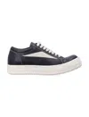Rick Owens Women Black Low Top Sneakers With Contrasting Stitching In Leather Woman In Black