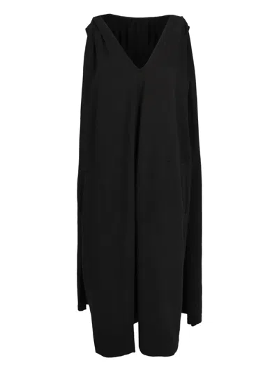 Pre-owned Rick Owens Vintage Caped V-neck Jumpsuit In Black