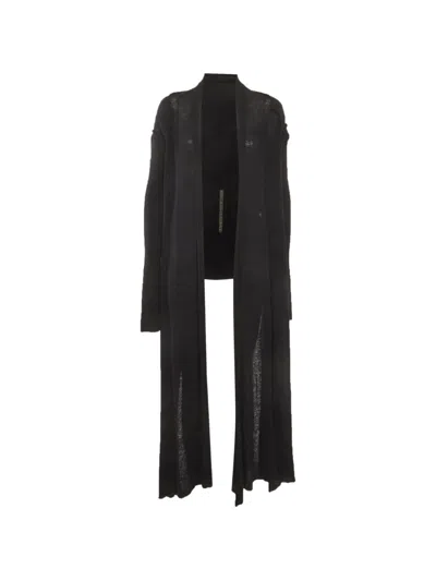 Pre-owned Rick Owens Vintage Draped-detail Cardigan In Black
