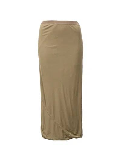 Pre-owned Rick Owens Vintage Fitted Midi Skirt In Brown