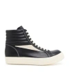 Rick Owens Hollywood Vintage Panelled Leather Hi-top Sneakers In Black
