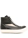 Rick Owens Hollywood Vintage Panelled Leather Hi-top Sneakers In Green