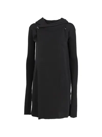 Pre-owned Rick Owens Vintage Hooded Buttoned Top In Black