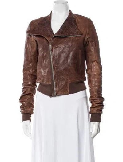Pre-owned Rick Owens Vintage Late 2000's - Early 2010's Biker Jacket In Brown