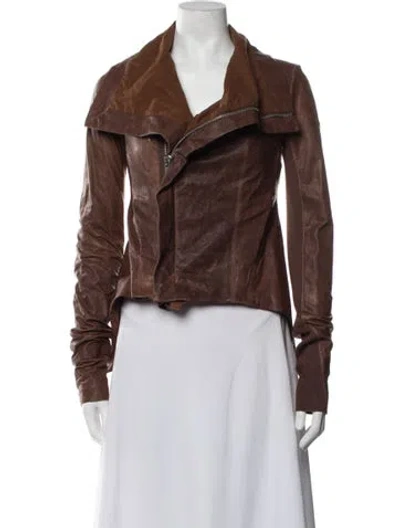 Pre-owned Rick Owens Vintage Late 2000's - Early 2010's Biker Jacket In Brown