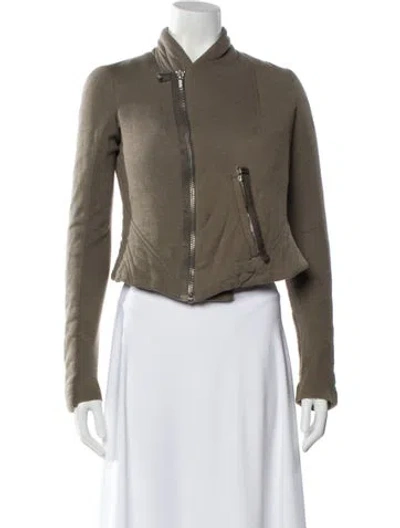 Pre-owned Rick Owens Vintage Leather Biker Jacket In Green