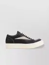Rick Owens Vintage Suede-trimmed Leather Sneakers In Black