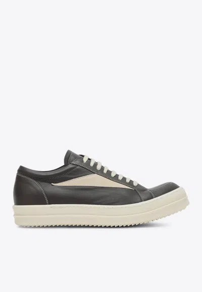 Rick Owens Vintage Leather Low-top Sneakers In Gray