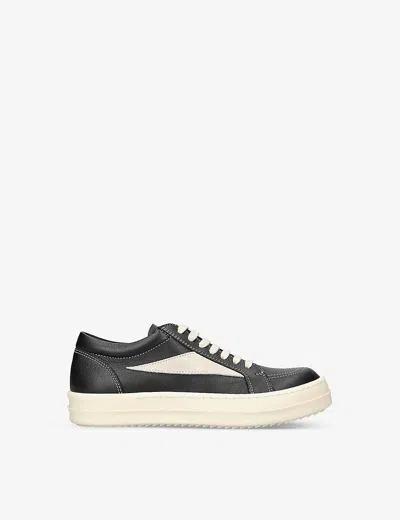 Rick Owens Kids' Vintage Leather Low-top Trainers 3-9 Years Blk/white