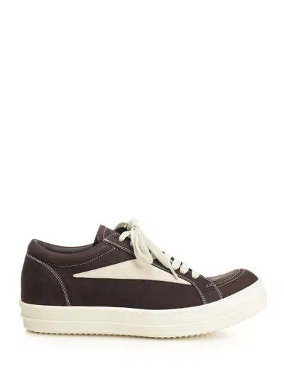 Rick Owens Vintage Leather Sneakers Brown