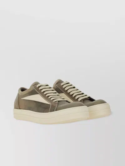 Rick Owens Vintage Low-top Sneaker With Contrast Panel In Grey Mixed