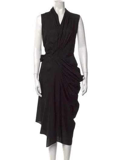 Pre-owned Rick Owens Vintage Midi Length Dress In Black