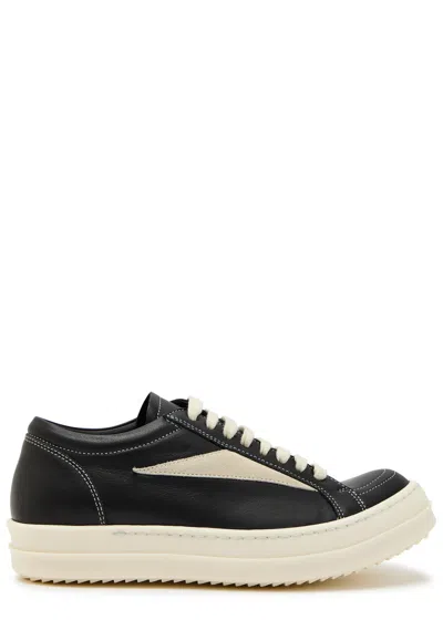Rick Owens Vintage Panelled Brushed Suede Sneakers In Black