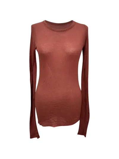Pre-owned Rick Owens Vintage Ribbed Long-sleeve Top In Pink