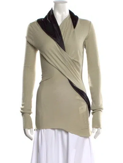 Pre-owned Rick Owens Vintage Silk Top In Neutral