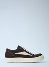 Rick Owens Drkshdw Waxed Canvas Vintage Low-top Sneakers In Black