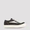 Rick Owens Indigo Blue Suede Leather Vintage Sneakers With Contrasting Details In Black
