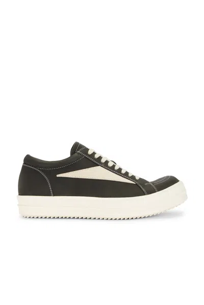 Rick Owens Vintage Sneaks Sneakers In Green Leather In Bean