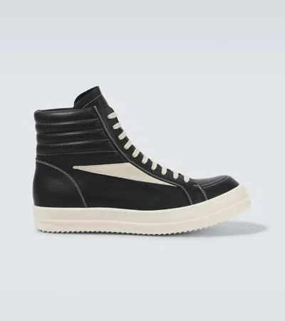 RICK OWENS VINTAGE SNEAKS HIGH LEATHER SNEAKERS
