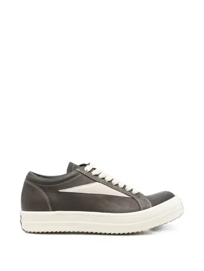 Rick Owens Vintage Sneaks Leather Sneakers In Gray