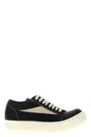 Rick Owens Women Black Low Top Sneakers With Contrasting Stitching In Leather Woman In Multi