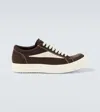 Rick Owens Sneakers Low-top Concordians Runway Vintage In Suede Leather In Brown