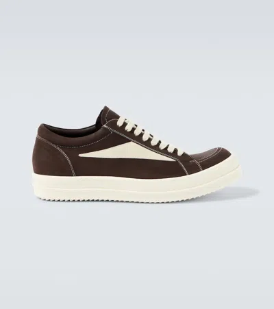Rick Owens Vintage Sneaks Suede Sneakers In Brown