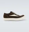 Rick Owens Sneakers Low-top Concordians Runway Vintage In Suede Leather In Brown