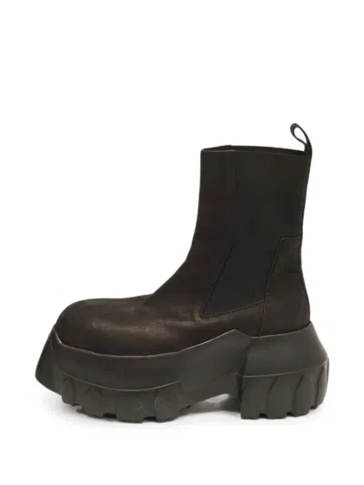 Pre-owned Rick Owens Vintage Tractor Dunk Round-toe Boots In Black