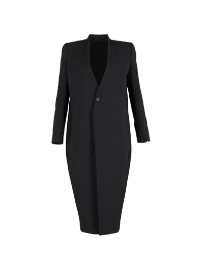 Pre-owned Rick Owens Vintage Wool Coat In Black