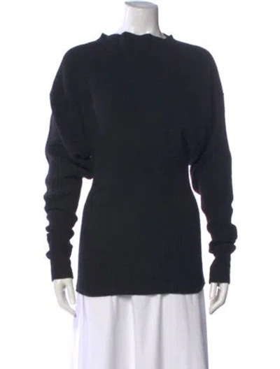 Pre-owned Rick Owens Virgin Wool Bateau Neckline Sweater In Black