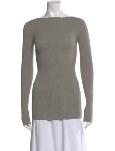 Pre-owned Rick Owens Virgin Wool Bateau Neckline Sweater In Gray