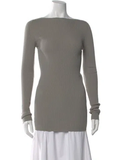 Pre-owned Rick Owens Virgin Wool Bateau Neckline Sweater In Gray