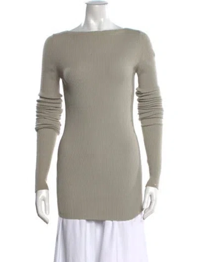Pre-owned Rick Owens Virgin Wool Bateau Neckline Sweater In Gray