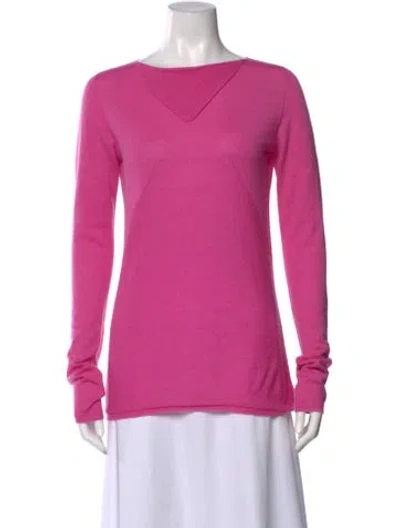 Pre-owned Rick Owens Virgin Wool Bateau Neckline Sweater In Pink