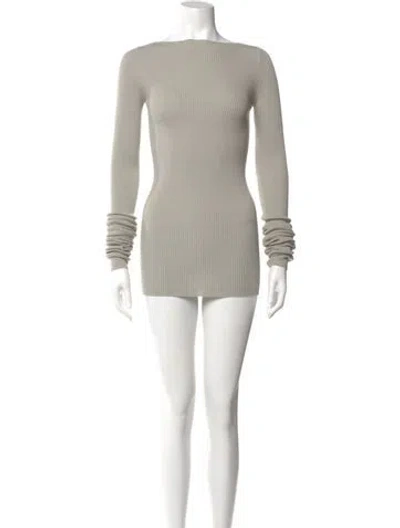 Pre-owned Rick Owens Virgin Wool Bateau Neckline Sweater W/ Tags In Gray