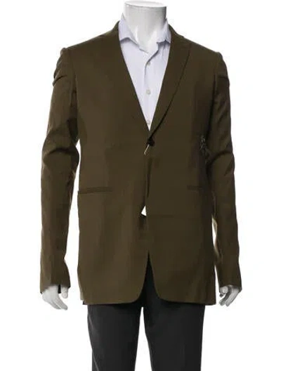 Pre-owned Rick Owens Virgin Wool Blazer In Green