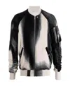Rick Owens Virgin-wool Bleached Bomber-jacket In Black