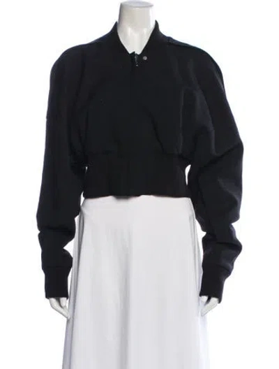 Pre-owned Rick Owens Virgin Wool Bomber Jacket In Black