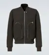 Rick Owens Virgin Wool Bomber Jacket In Gray