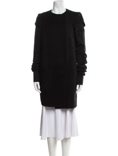 Pre-owned Rick Owens Virgin Wool Coat In Black