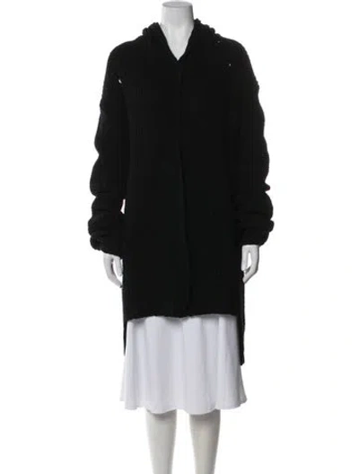 Pre-owned Rick Owens Virgin Wool Coat In Black