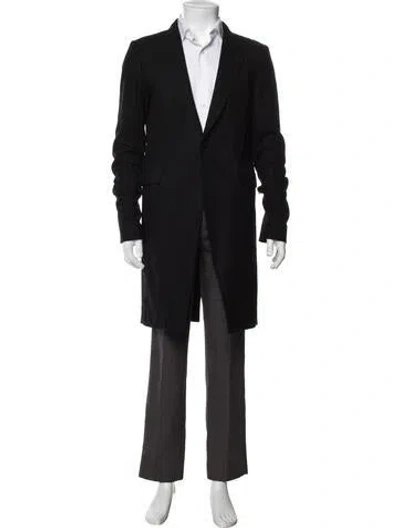 Pre-owned Rick Owens Virgin Wool Coat In Black