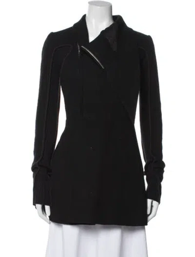 Pre-owned Rick Owens Virgin Wool Coat In Black