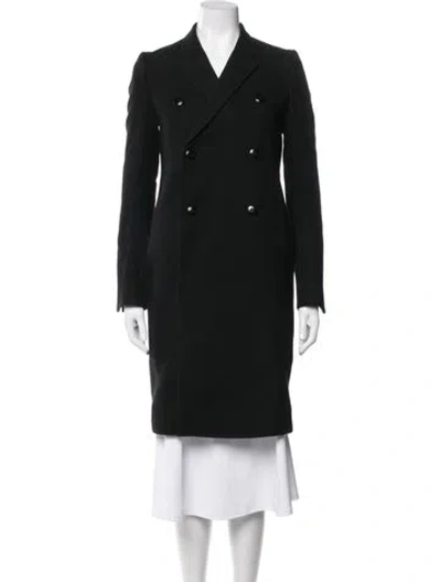 Pre-owned Rick Owens Virgin Wool Coat In Black