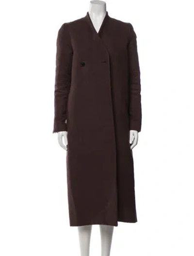 Pre-owned Rick Owens Virgin Wool Coat In Brown