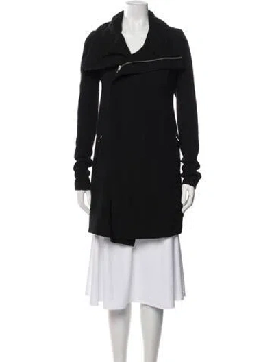Pre-owned Rick Owens Virgin Wool Coat W/ Tags In Black