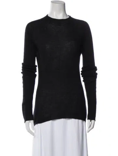 Pre-owned Rick Owens Virgin Wool Crew Neck Sweater In Black